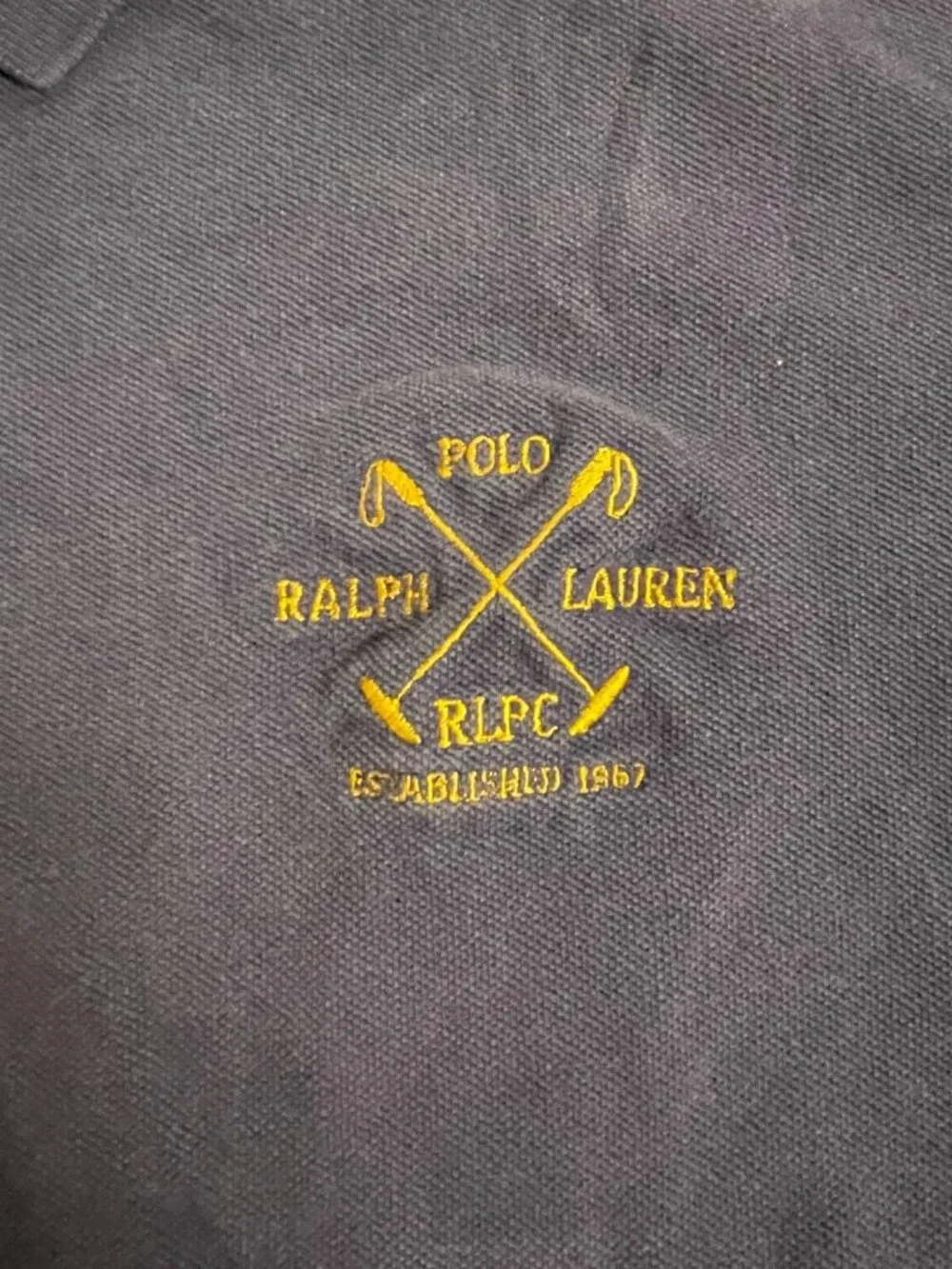 Polo Ralph Lauren Mens Purple Polo Shirt XL Yellow Number 2 Embroidery Made In U